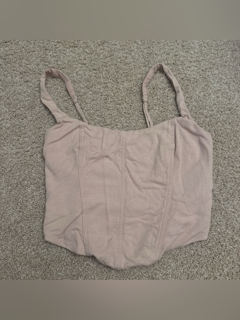 Abercrombie & Fitch Light Blush Pink Cropped Bustier Camisole